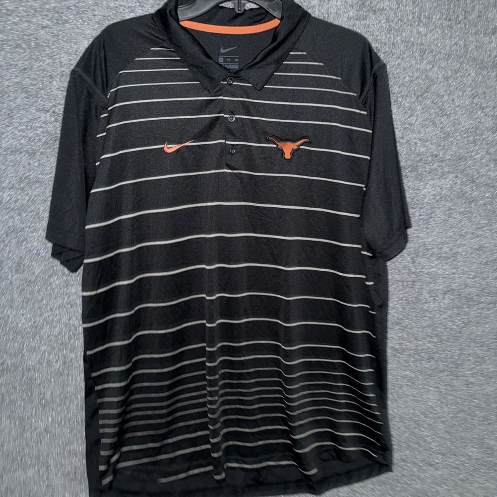 Texas Longhorns Logo Black Nike Dri-Fit  Performance Polo Mens XXL